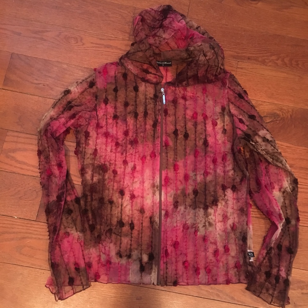 Beautiful sheer zipper cardigan